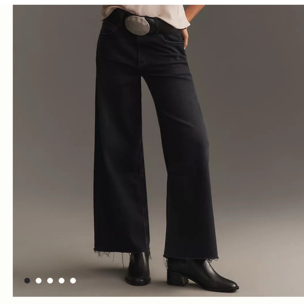 New Citizens Of Humanity Never Worn Black Lyra Cropped Wide-Leg Flare Jeans
